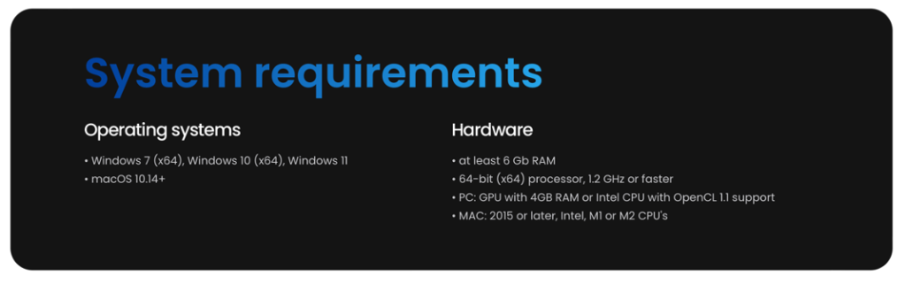 Retouch4me Minimum and recommended computer specifications (for Mac and Windows)